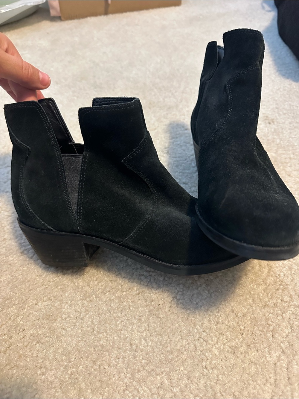 Cole Haan Black Suede Chelsea Ankle Boots